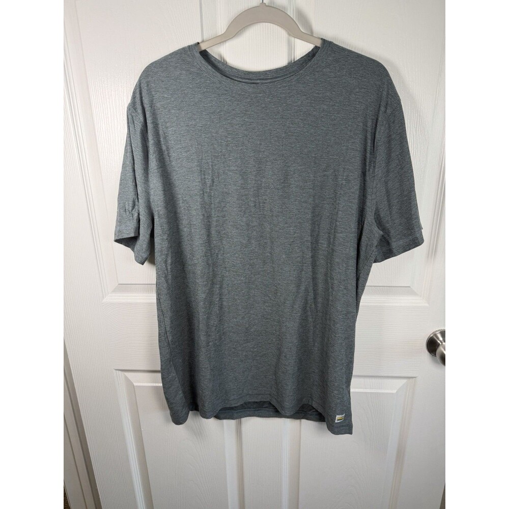 Vuori Shirt Mens XL Heathered Gray Blue Strato Tech Tee Performance Stretch